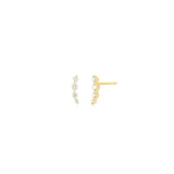 Prong Set Diamond Arc Stud Earrings