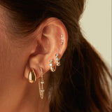 Prong Set Diamond Arc Stud Earrings