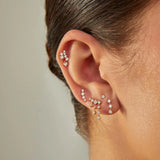 Prong Set Diamond Arc Stud Earrings
