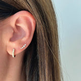 Prong Set Diamond Arc Stud Earrings