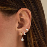 Diamond Multifaceted Mini Huggie Earrings