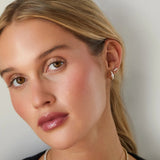 Jumbo Prong Set Graduated Diamond Huggie Earrings