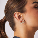 Graduated Diamond Drop Mini Huggie Earrings