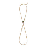 Watermelon Tourmaline & Baguette Diamond Sophia Double Stem Finger Bracelet