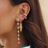 Triple Teardrop Sophia Diamond Shaker Pavé Ear Cuff