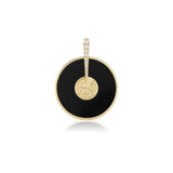 Diamond Spinning Record Charm