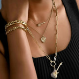 Guitar Mother Of Pearl & Diamond Charm