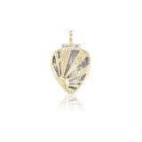 Guitar Mother Of Pearl & Diamond Pick Charm