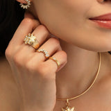 Graduating Diamond Petal Ring