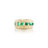 Wrapped Mixed Shape Emerald Cigar Band