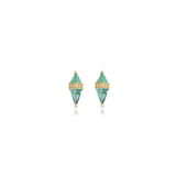 Pietra Green Quartz & Diamond Studs