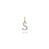 Small Cobblestone Two-Tone Diamond Letter Charm