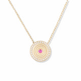 Revel Small Sapphire and Diamond Dimensional Pendant Necklace