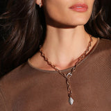 Garnett Small Diamond Oval Link Necklace