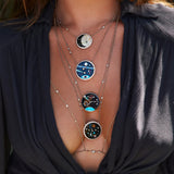Pavé Galaxy Onyx, Turquoise, & Opal Inlay Necklace