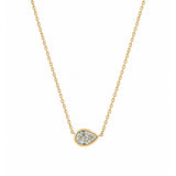 Bezel-Set Pear Diamond Pendant Necklace