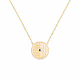 Found Small Sapphire and Amethyst Disk Pendant Necklace