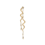 Marquise Diamond Snake Front Back Stud Earring (Single)