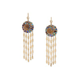 Abalone & Diamond Ammonite Chandelier Earrings