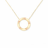 Crew Large Sapphire and Diamond Circle Pendant Necklace