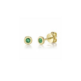 Bezel Set Emerald Stud Earrings