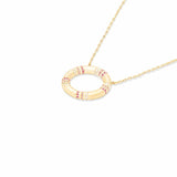 Crew Large Sapphire and Diamond Circle Pendant Necklace