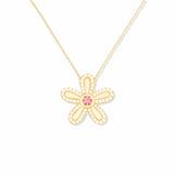 Juju Sapphire and Diamond Flower Charm Necklace