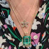 Juju Sapphire and Diamond Flower Charm Necklace