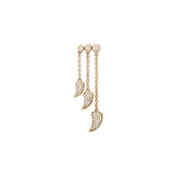 Three Sophia Diamond Pave Tusk Chain Drop Stud (Single)