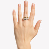Libra Mixed Metal & Diamond Ring