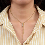 Diamond Ball Chain Lariat Necklace