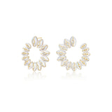 Bloom Mother of Pearl Inlay Crescent Earrings
