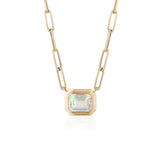 Manhattan Emerald-Cut Opal Paperclip Necklace