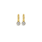 Round Diamond Hoop Dangle Earrings
