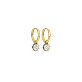 Round Diamond Hoop Dangle Earrings