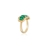Five Stone Emerald-Cut Emerald Ring