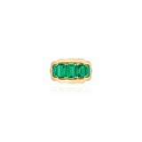 Five Stone Emerald-Cut Emerald Ring