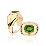 Cushion-Cut Green Tourmaline Dome Ring