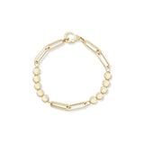 Gold Beaded Paperclip Bracelet