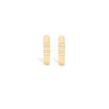 Crew Round Diamond Huggie Earrings