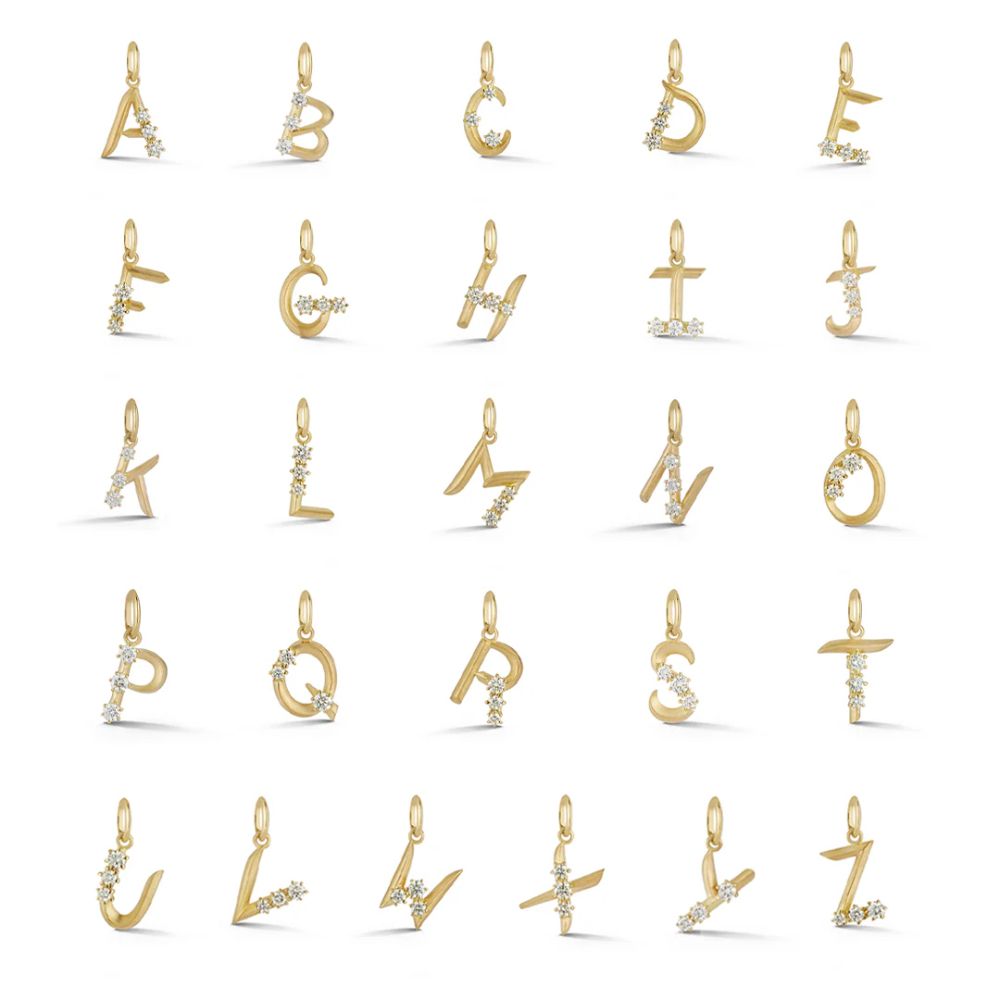 Diamond Letter Charm