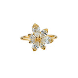 Asymmetric Blossom Engagement Ring with Pear Cut Diamonds
