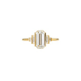Geometric Emerald Cut Diamond Engagement Ring