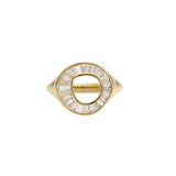 Tapered Baguette Diamond Sphere Engagement Ring
