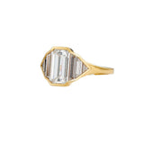 Geometric Emerald Cut Diamond Engagement Ring