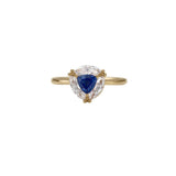 Marquise Diamond and Royal Blue Trillion Sapphire Engagement Ring