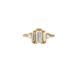 Triple Baguette Diamond Wave Engagement Ring