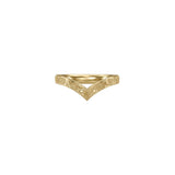 Embossed Roses on Gold Chevron Wedding Ring