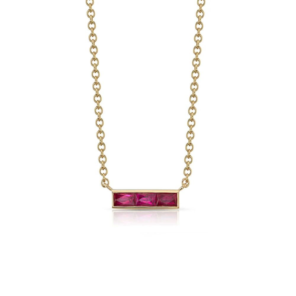 Monet Blue Sapphire Bar Necklace