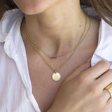 Monet Blue Sapphire Bar Necklace